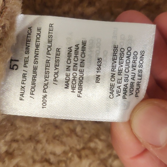 New! Bisou Bisou Tan Faux Shearling Coat - Picture 8 of 8